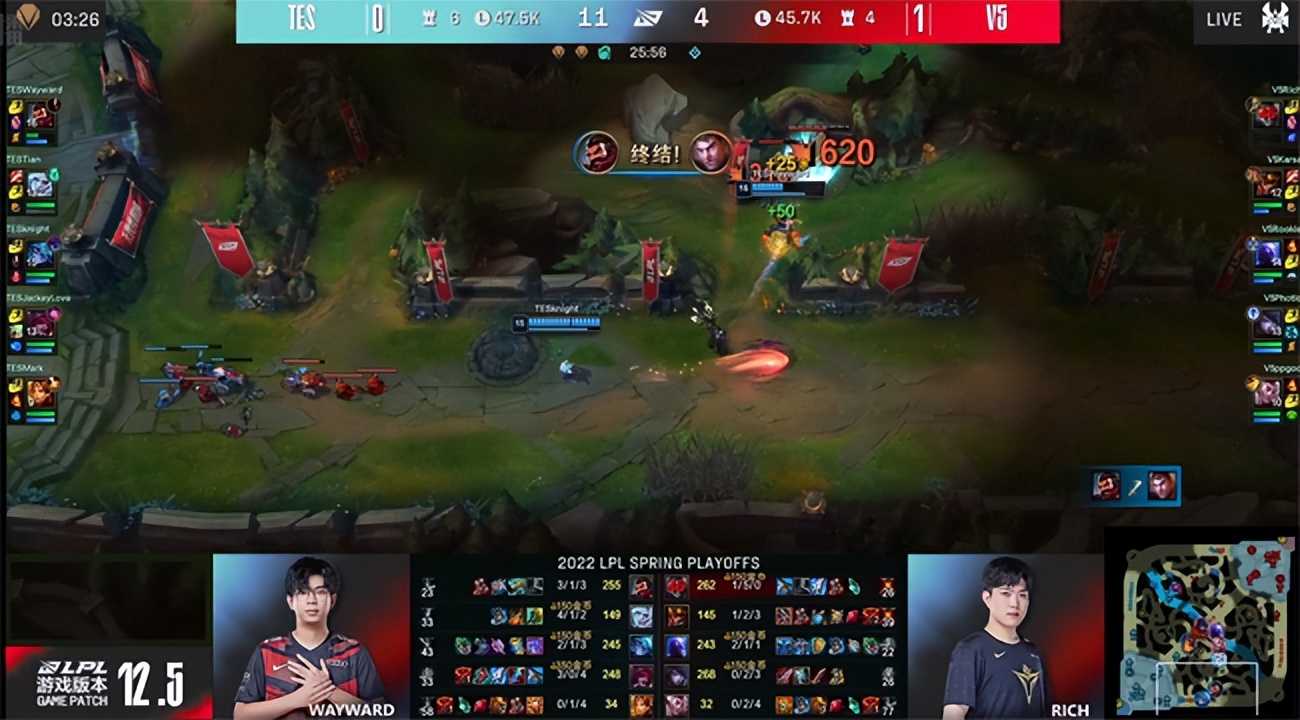 LOL-LPL：阿水厄斐琉斯怒砍四杀，TES让一追三淘汰V5晋级决赛